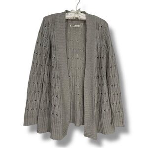 Old Navy Tan Cardigan Open Sweater Cable Knit Lightweight Oatmeal Neutral Sz S